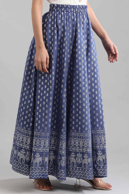 Blue Printed Skirt