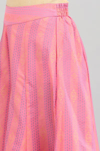 Pink Printed Flared Palazzo