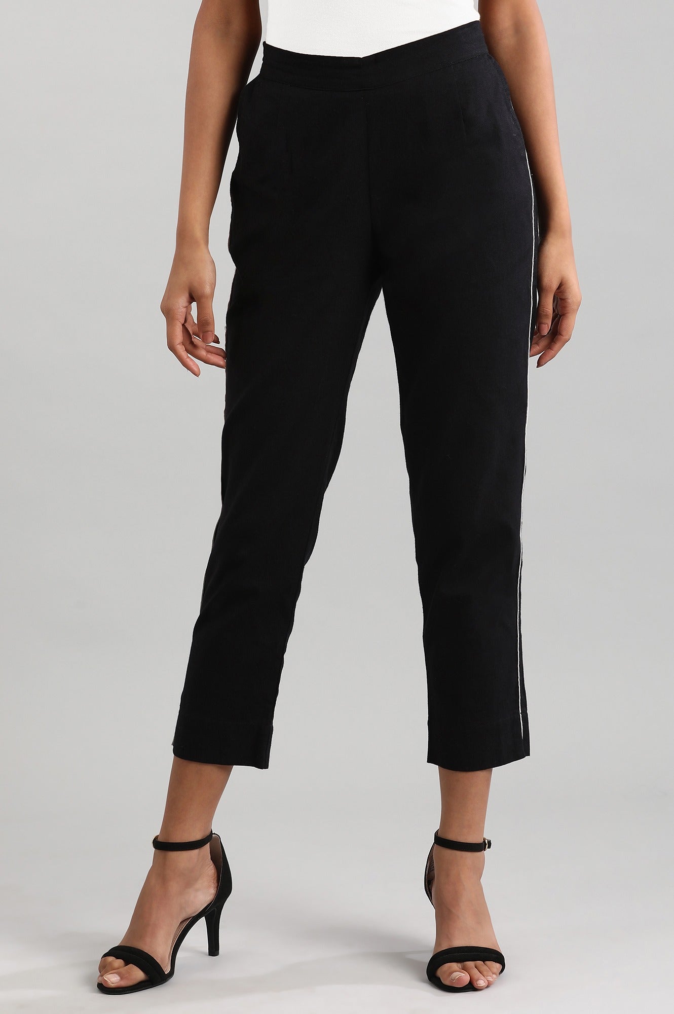 Black Solid Trousers