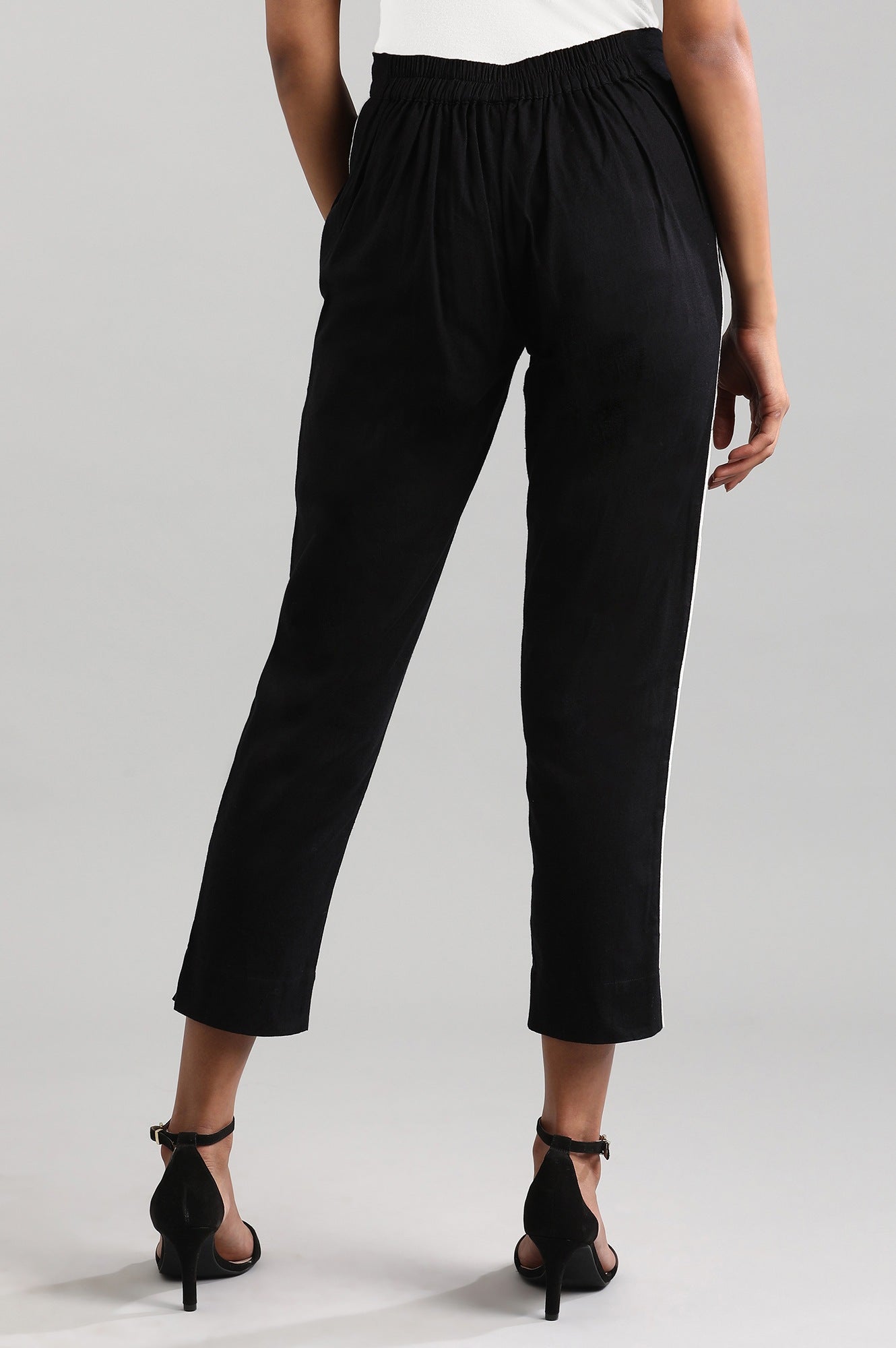 Black Solid Trousers