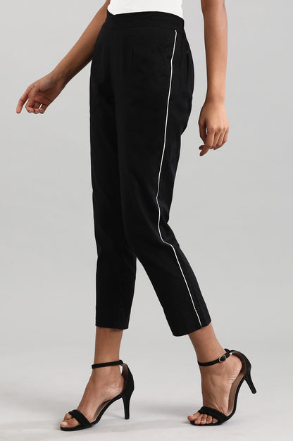 Black Solid Trousers