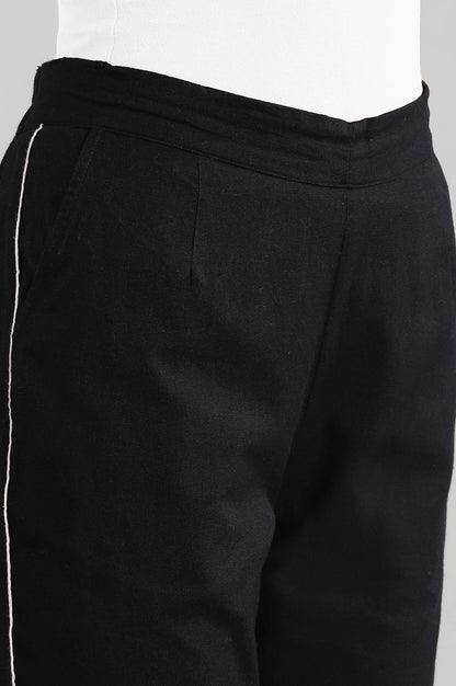 Black Solid Trousers