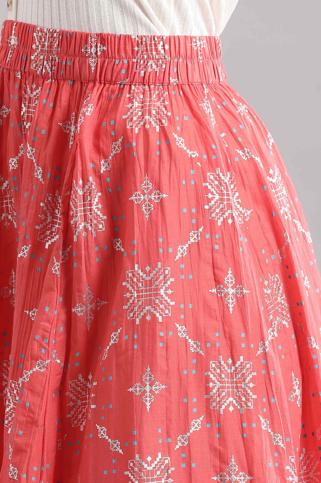 Peach Printed Skirt