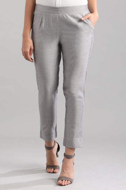 Silver Yarn-dyed Trousers