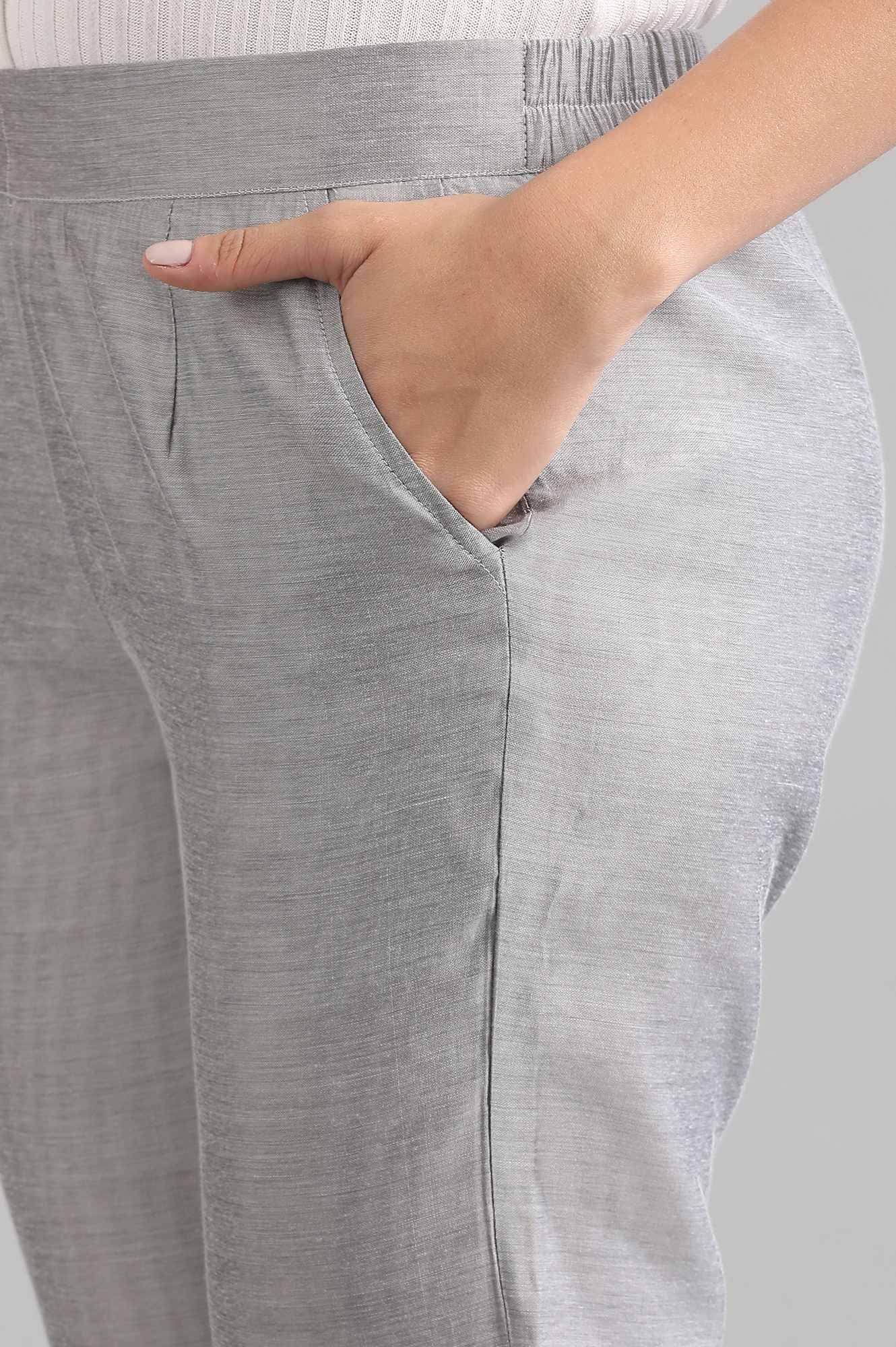 Silver Yarn-dyed Trousers