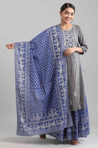Blue Printed Dupatta