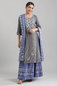 Blue Printed Dupatta