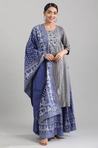 Blue Printed Dupatta
