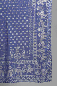 Blue Printed Dupatta