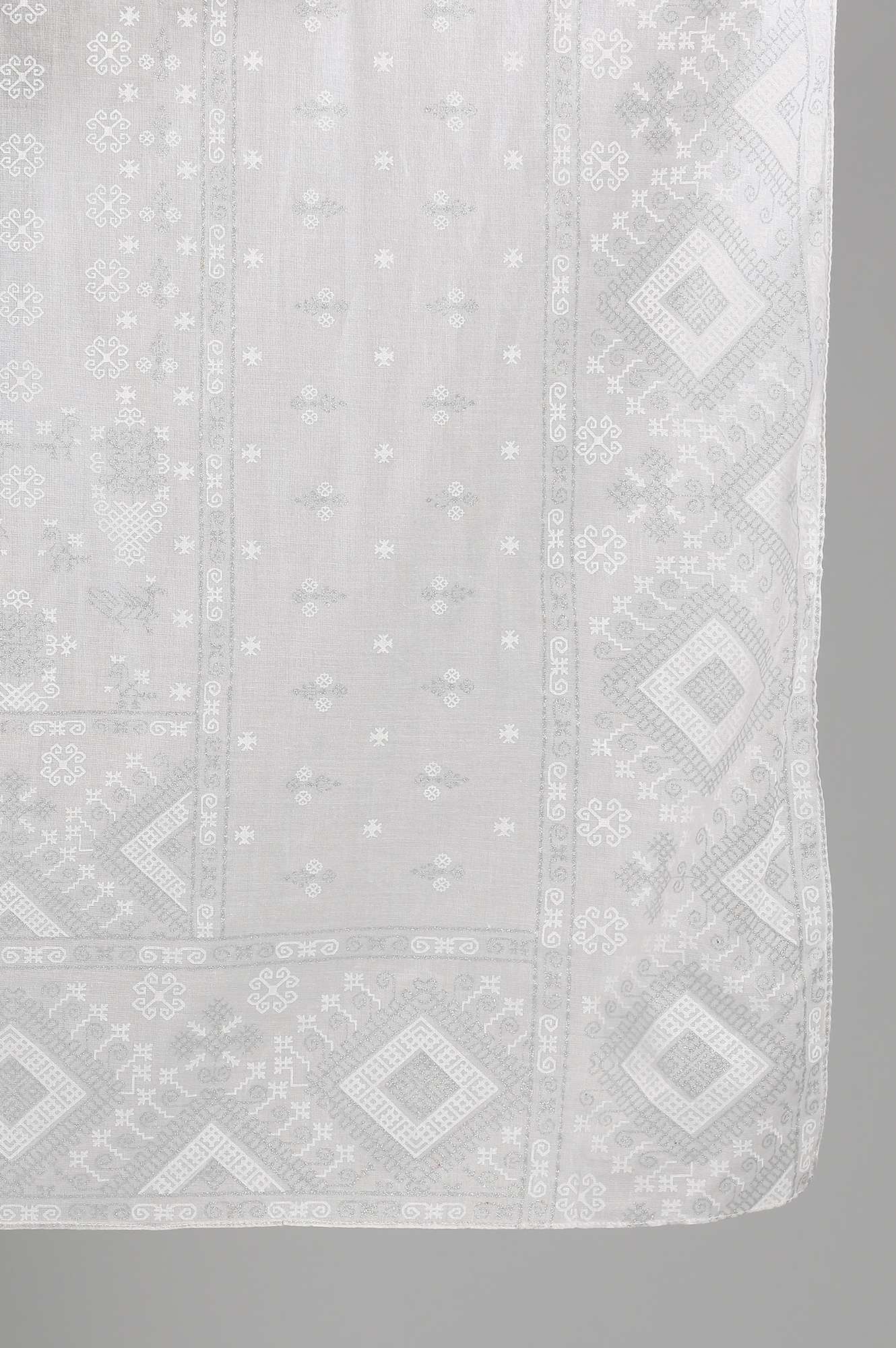 White Printed Dupatta