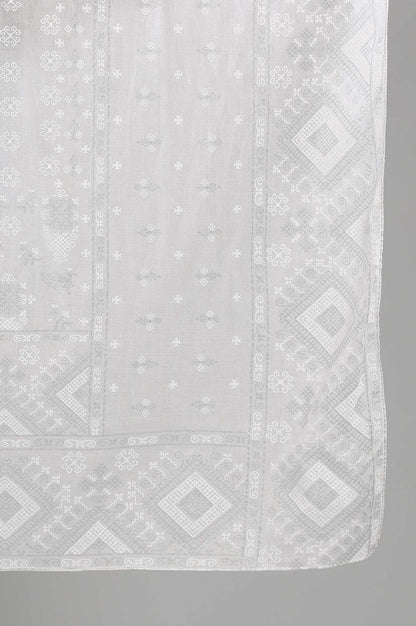 White Printed Dupatta