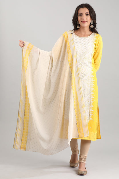 Yellow Printed Dupatta