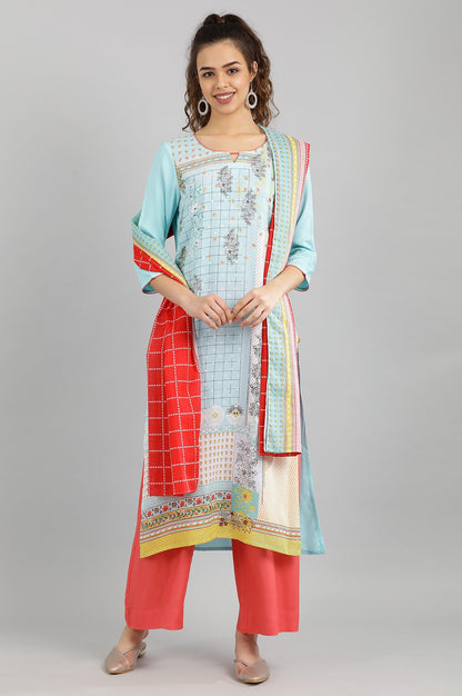 Red Printed Dupatta