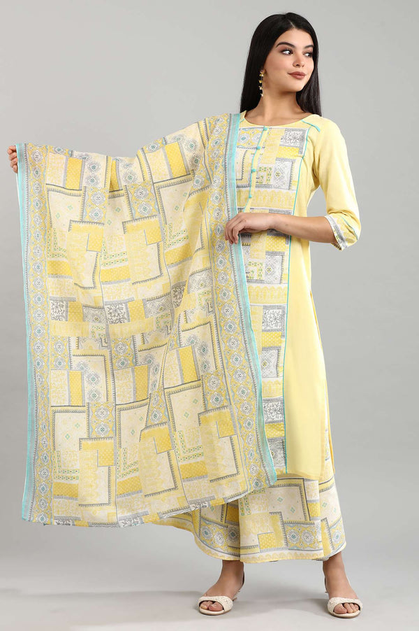 Yellow Printed Dupatta