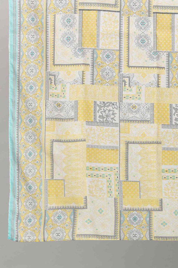 Yellow Printed Dupatta