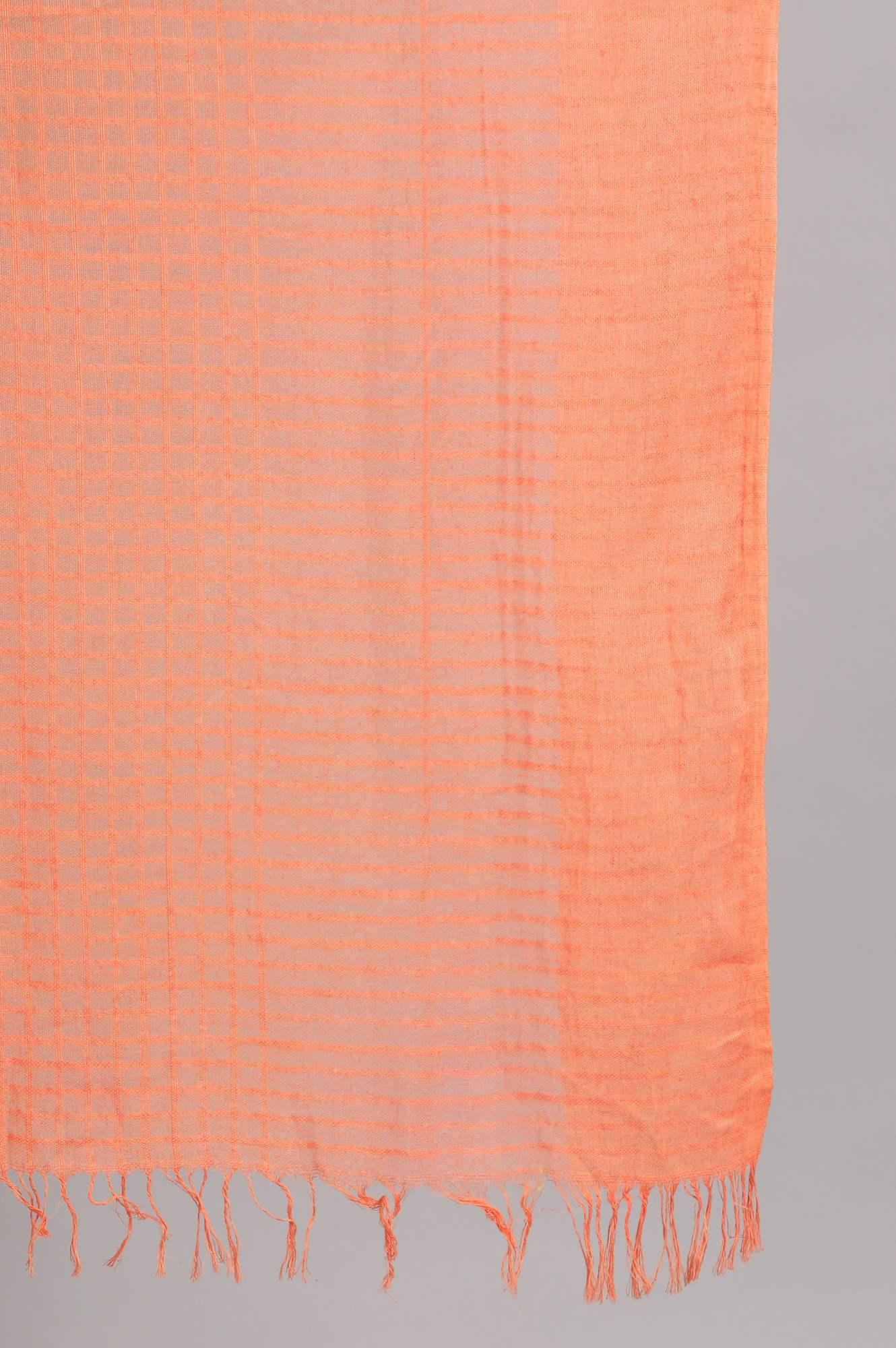 Peach-Coloured Self-Designed Dupatta