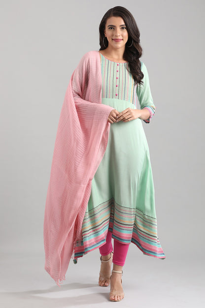 Pink Yarn-dyed Dupatta