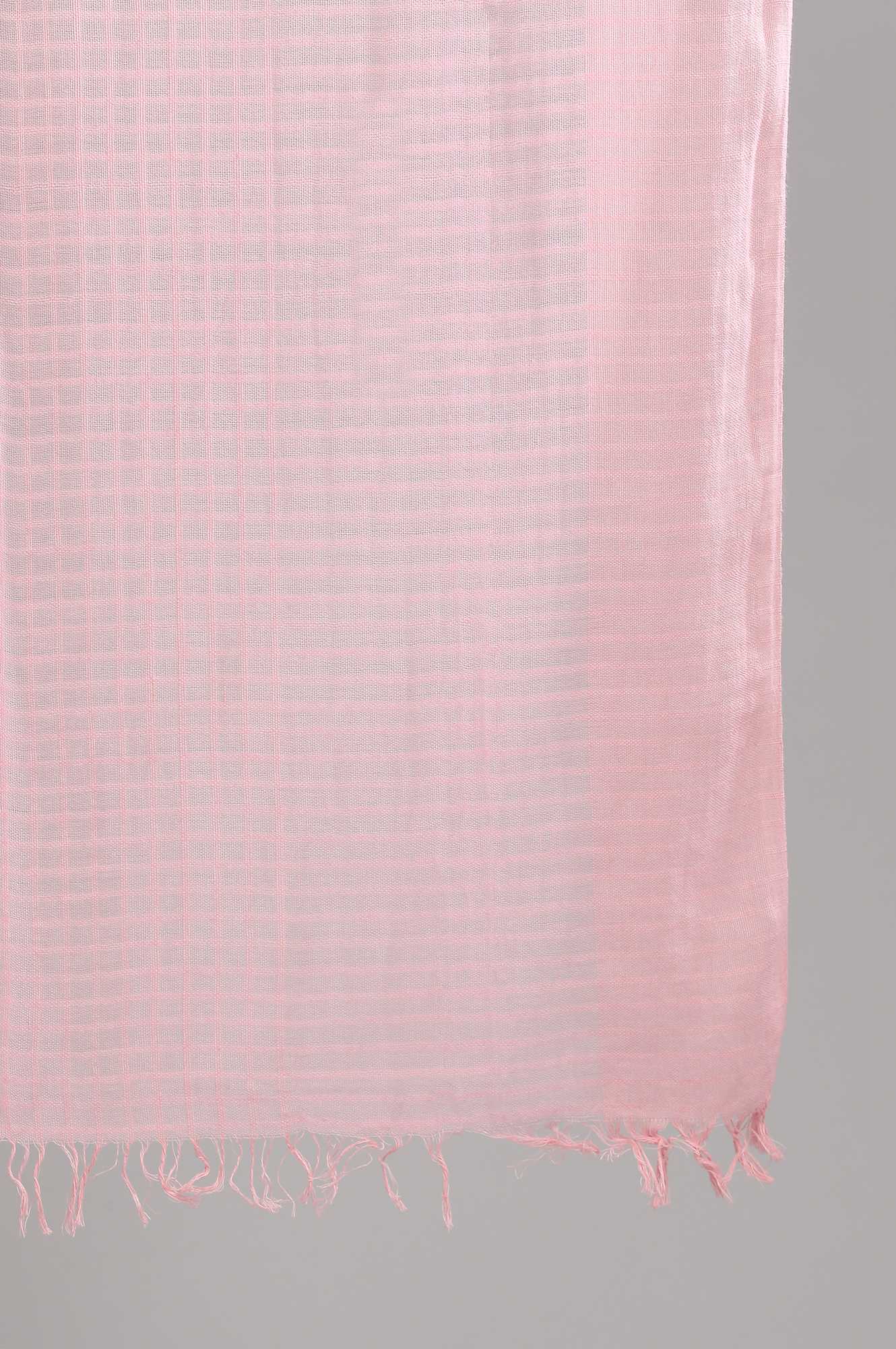 Pink Yarn-dyed Dupatta