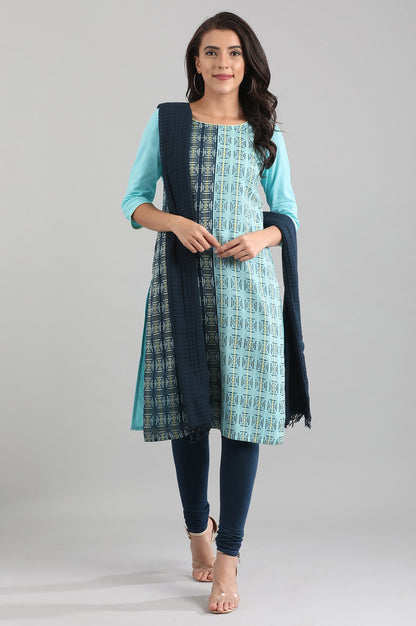 Blue Yarn-dyed Dupatta