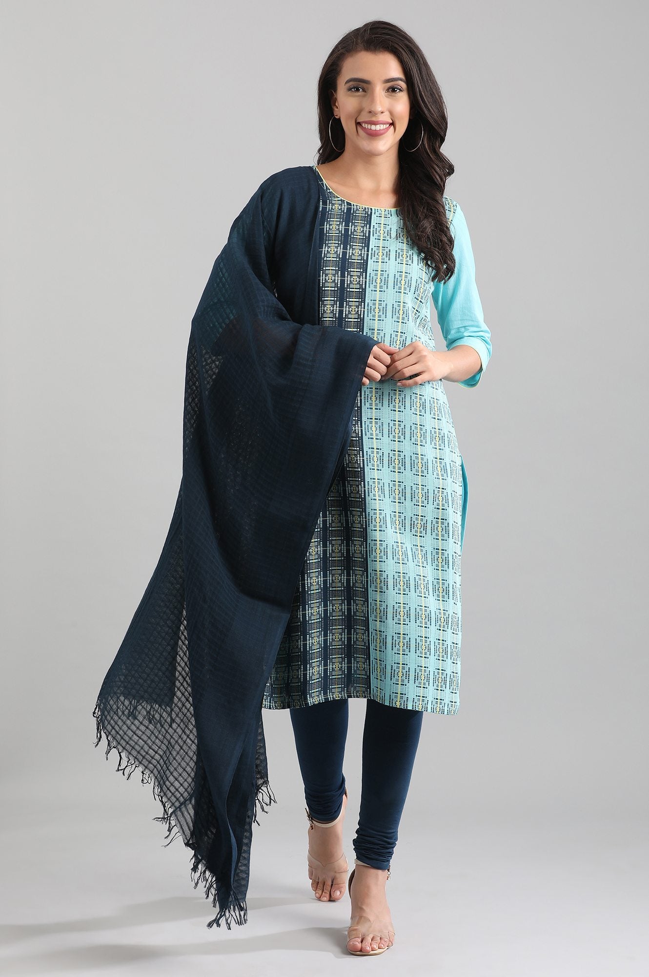 Blue Yarn-dyed Dupatta