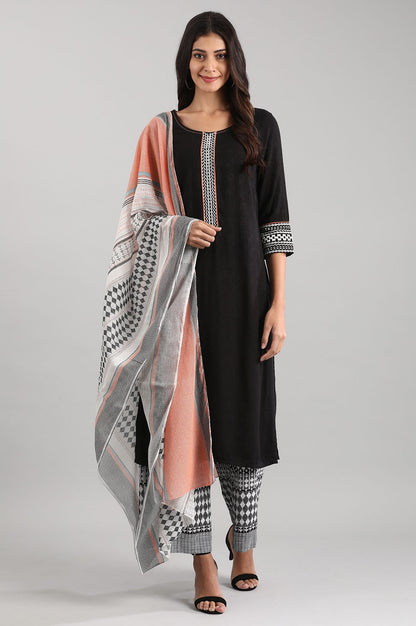 Black Round Neck kurta Set