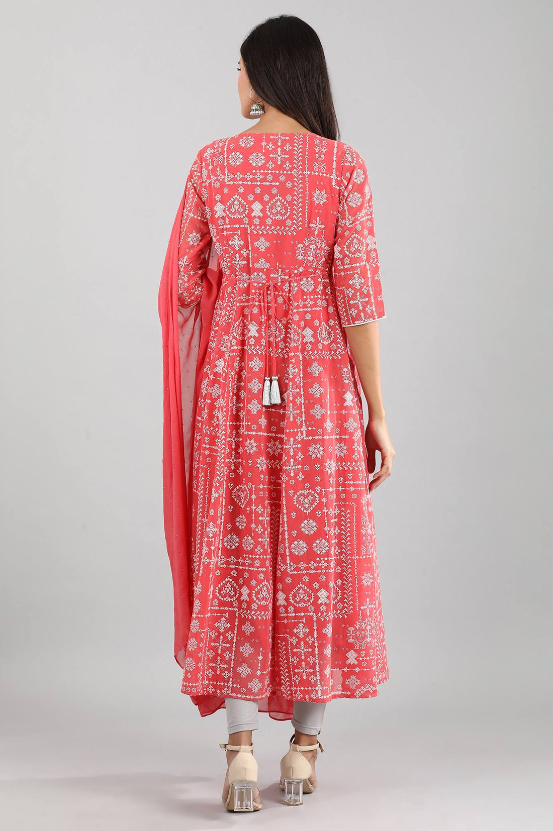 Pink A-line Printed kurta