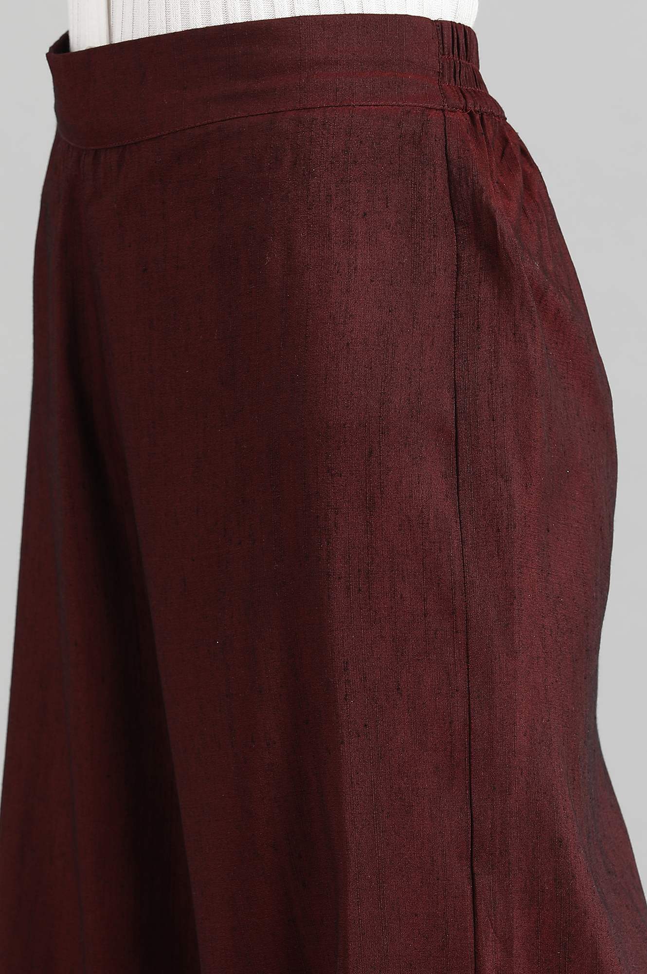 Maroon Dobby kurta- Palazzo Pants Set