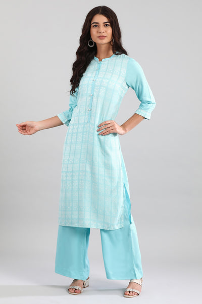 Light Blue kurta- Palazzo Pants Set