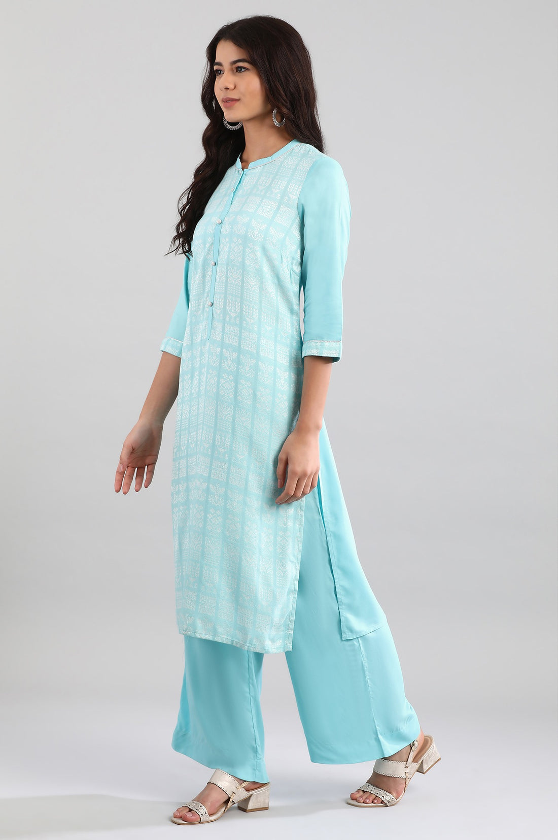 Light Blue kurta- Palazzo Pants Set