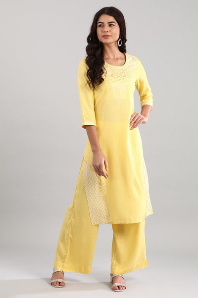 Yellow kurta- Palazzo Pants Set