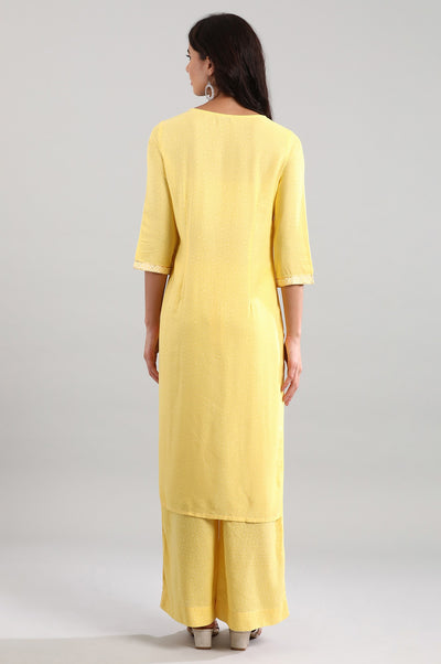 Yellow kurta- Palazzo Pants Set