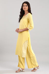 Yellow kurta- Palazzo Pants Set