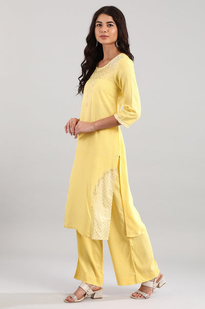 Yellow kurta- Palazzo Pants Set