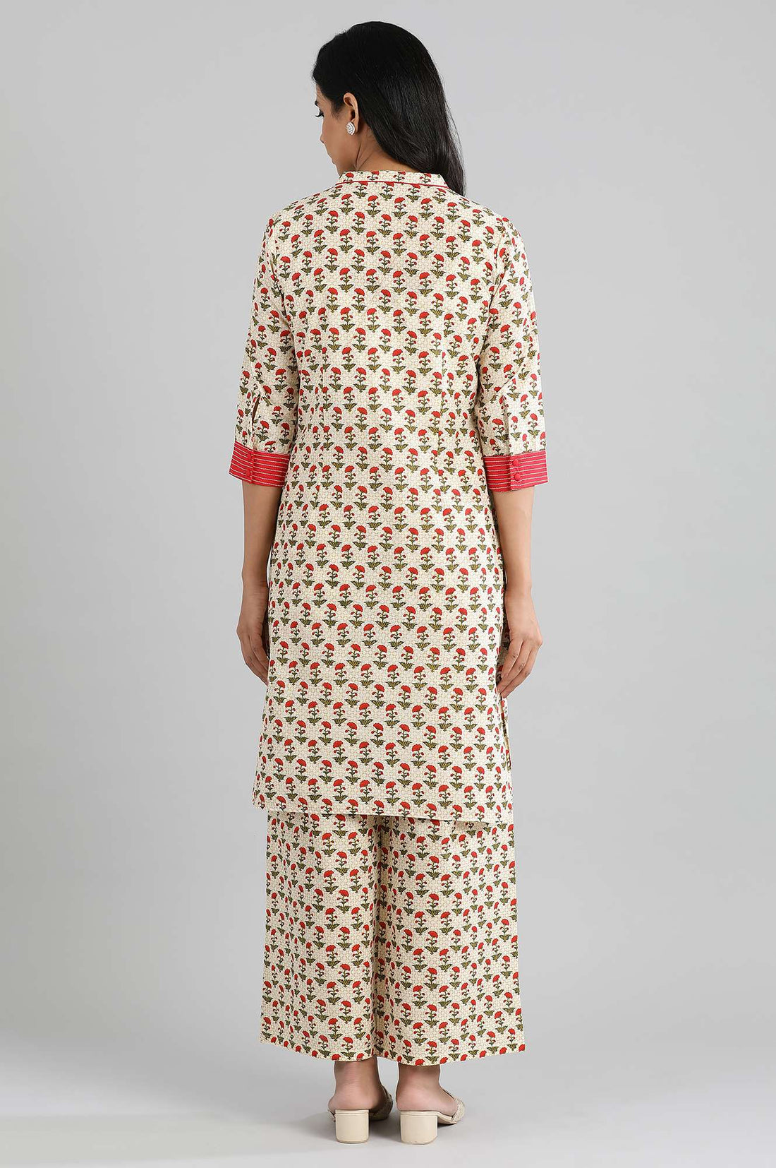 Natural Printed kurta- Parallel Pants Set