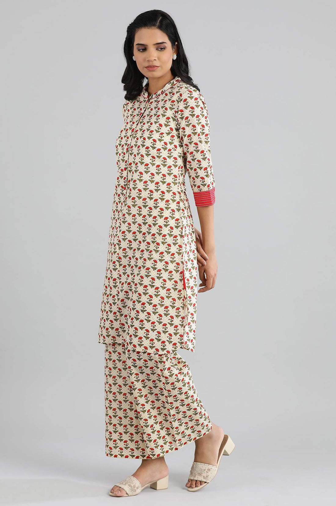 Natural Printed kurta- Parallel Pants Set
