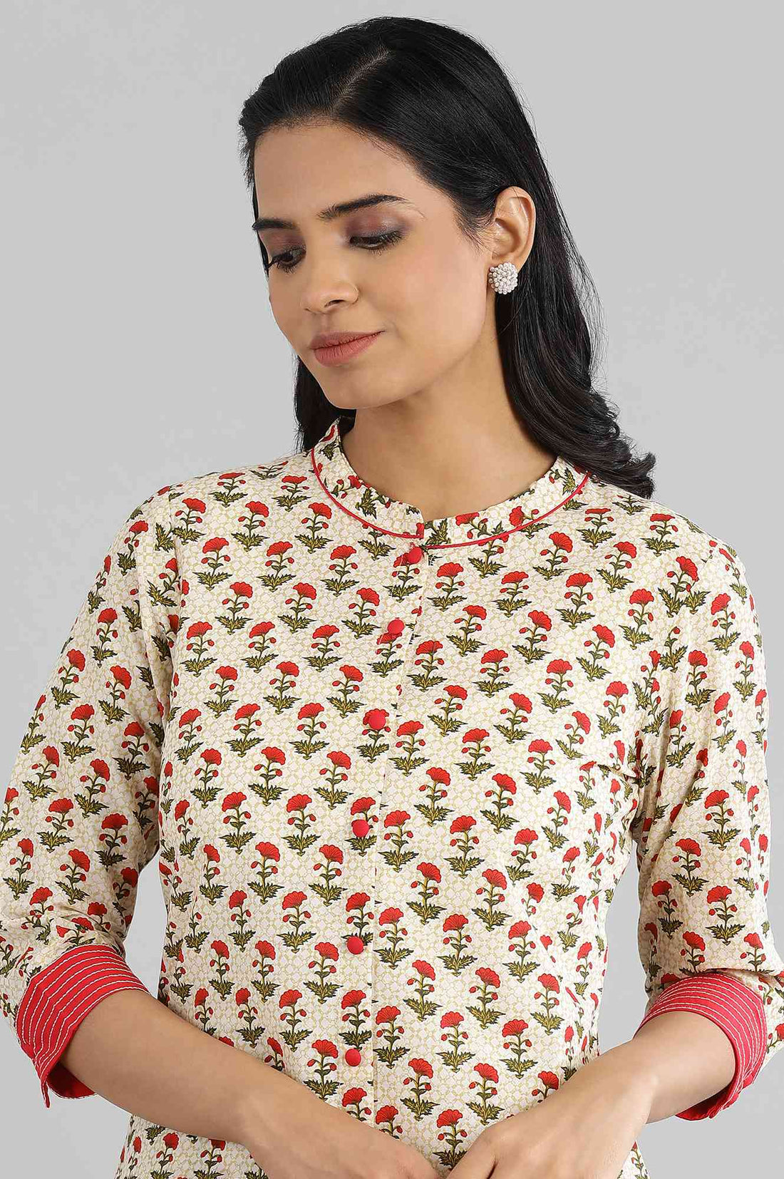 Natural Printed kurta- Parallel Pants Set