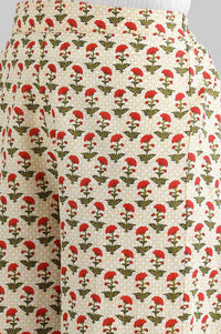 Natural Printed kurta- Parallel Pants Set