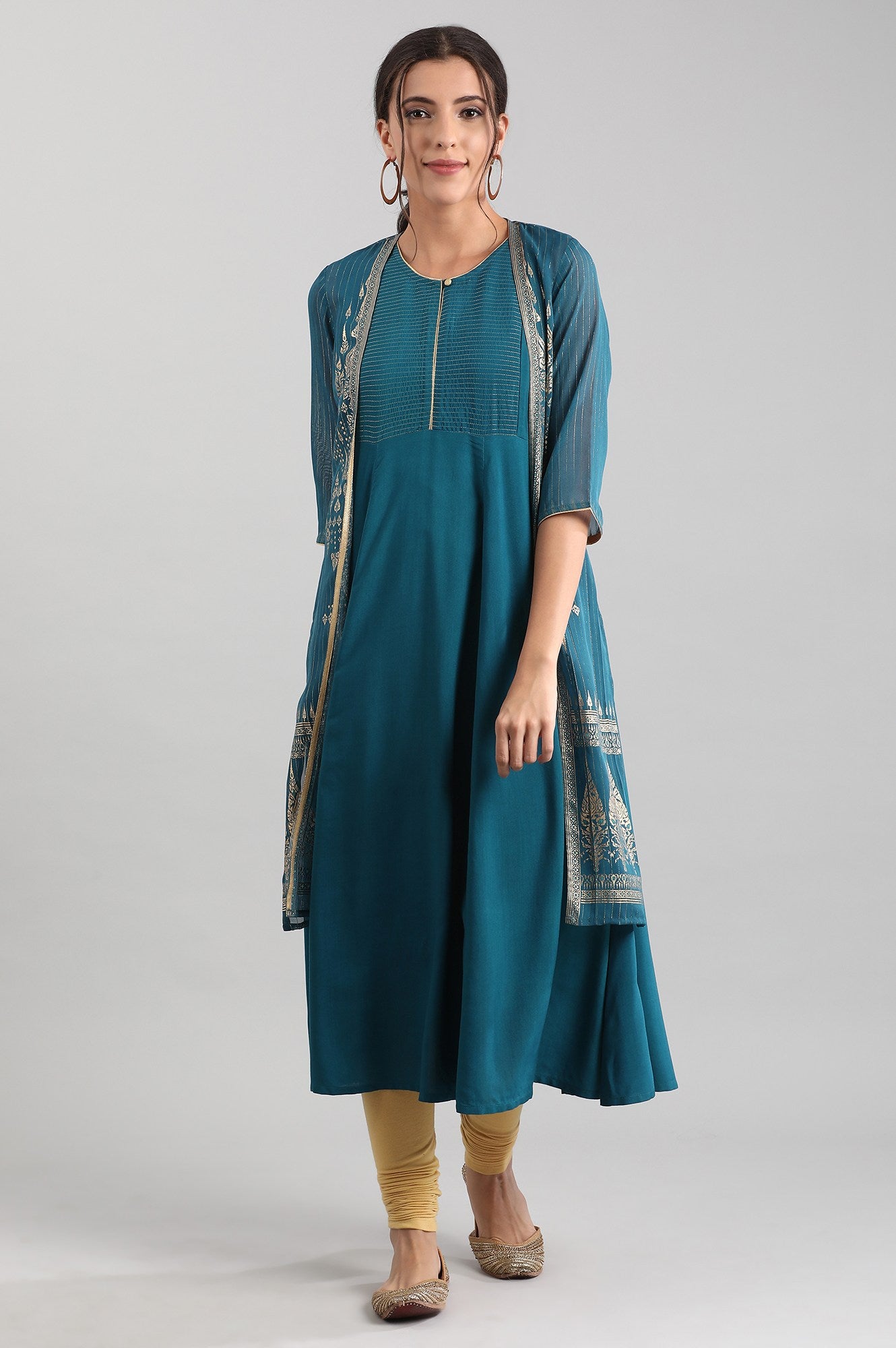 Blue A-line kurta