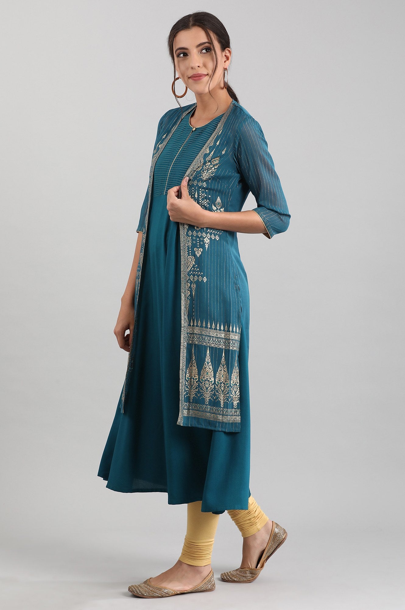 Blue A-line kurta