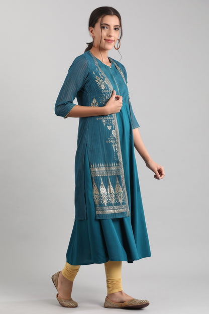 Blue A-line kurta