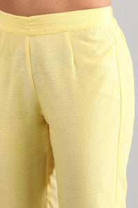 Yellow Sweetheart Neck kurta Set
