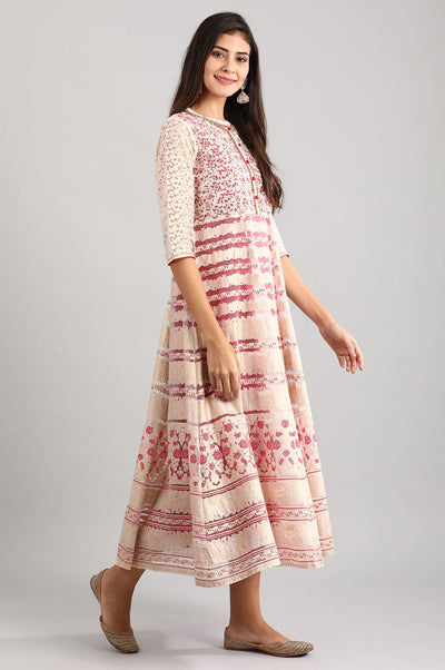 Off-White Band Collar Embroidered Dress
