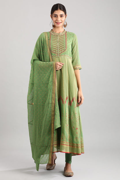 Green Round Neck kurta Set