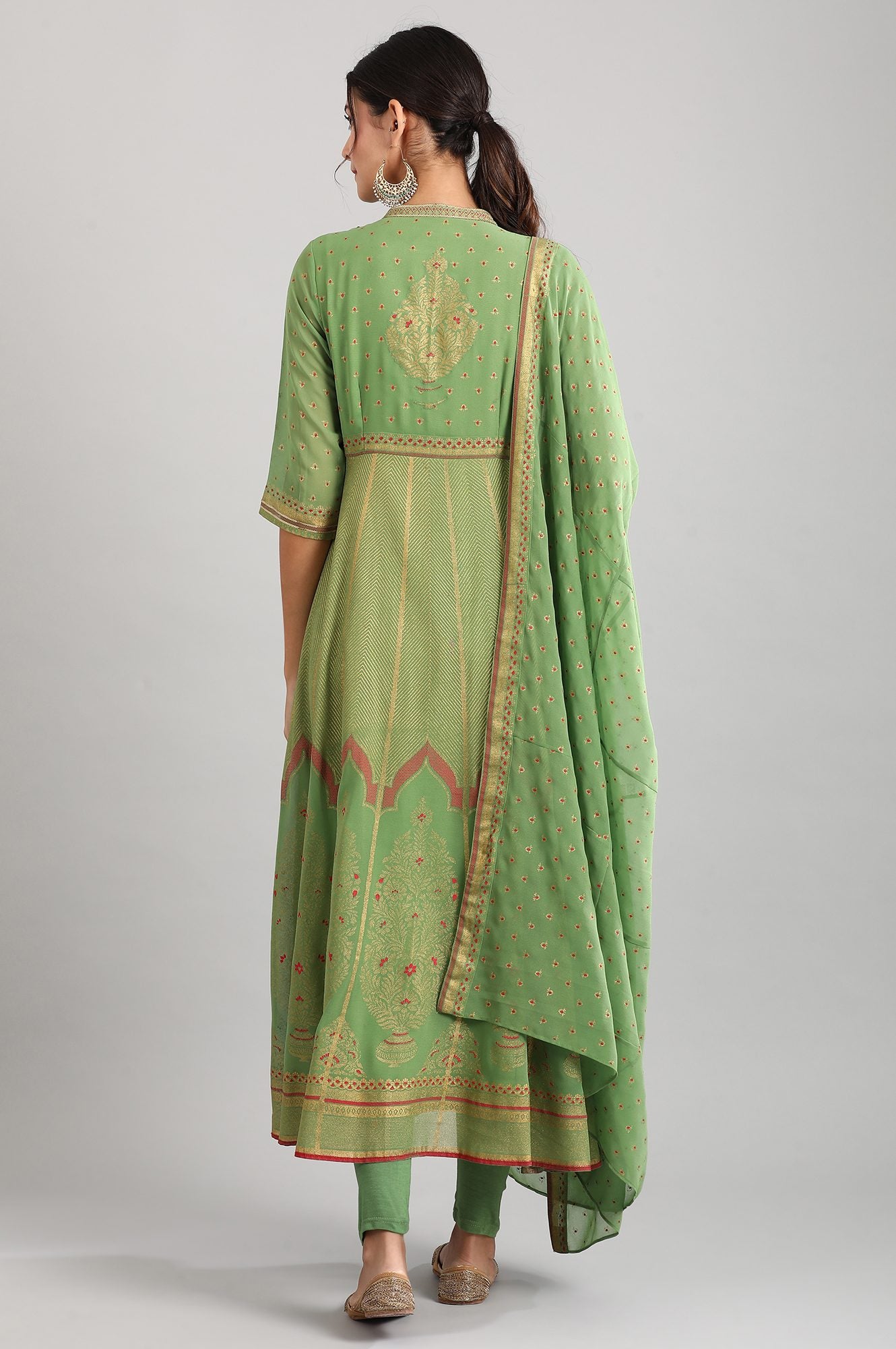 Green Round Neck kurta Set