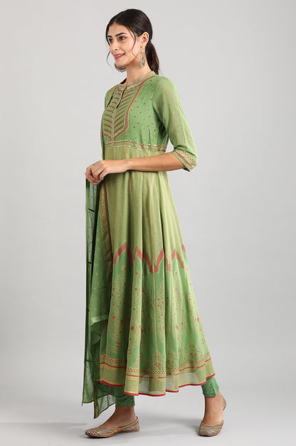 Green Round Neck kurta Set