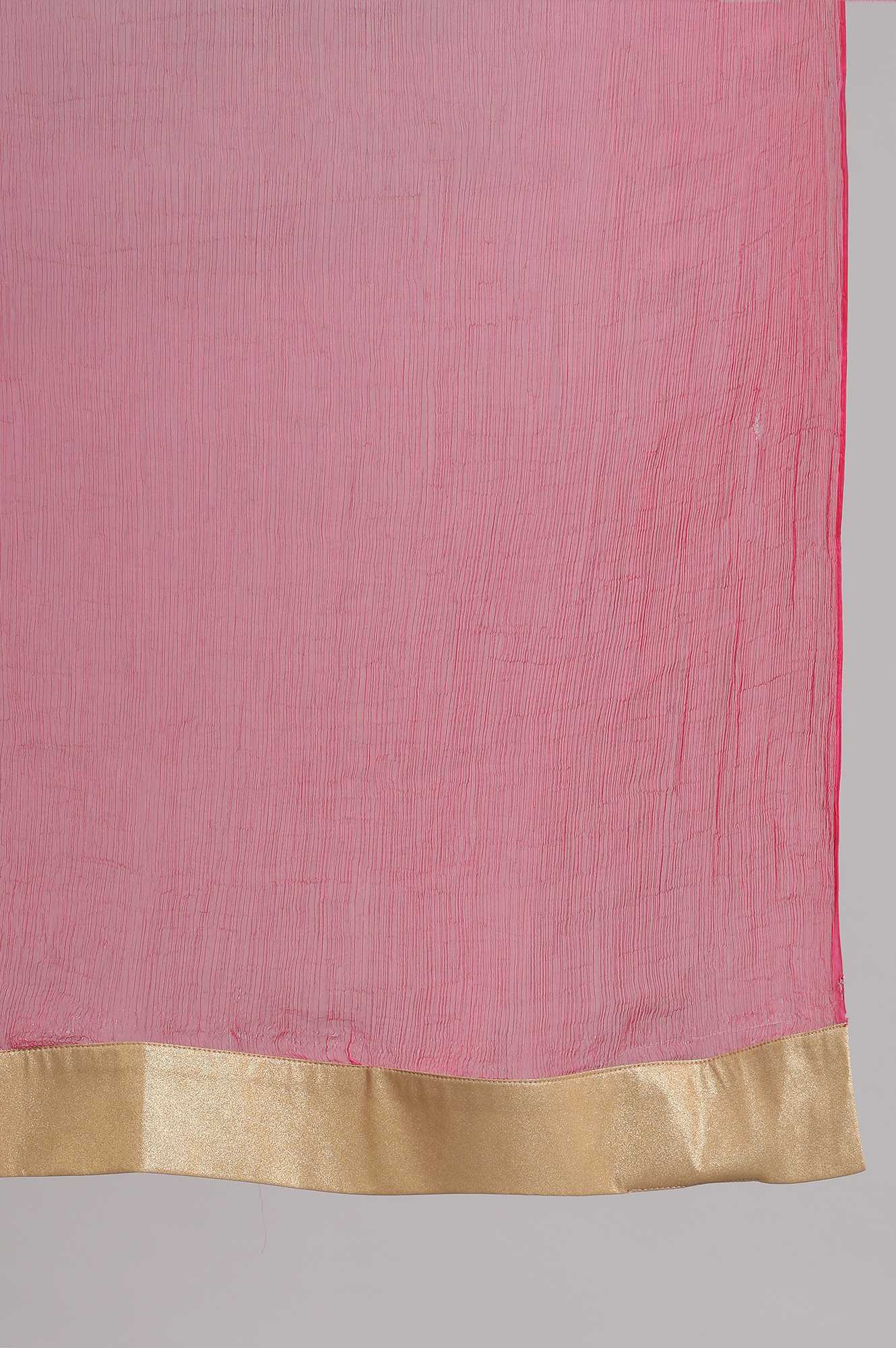 Pink Round Neck Embellished kurta Set