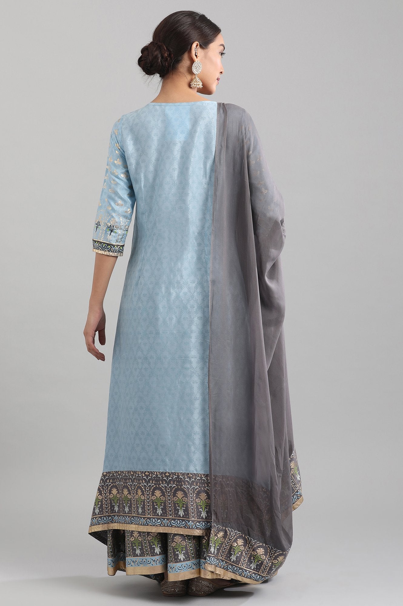 Blue Round Neck kurta Set