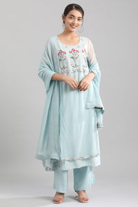 Blue Round Neck kurta Set