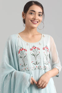 Blue Round Neck kurta Set
