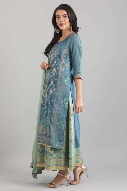 Blue Round Neck kurta Set